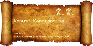Kapusi Konstantina névjegykártya